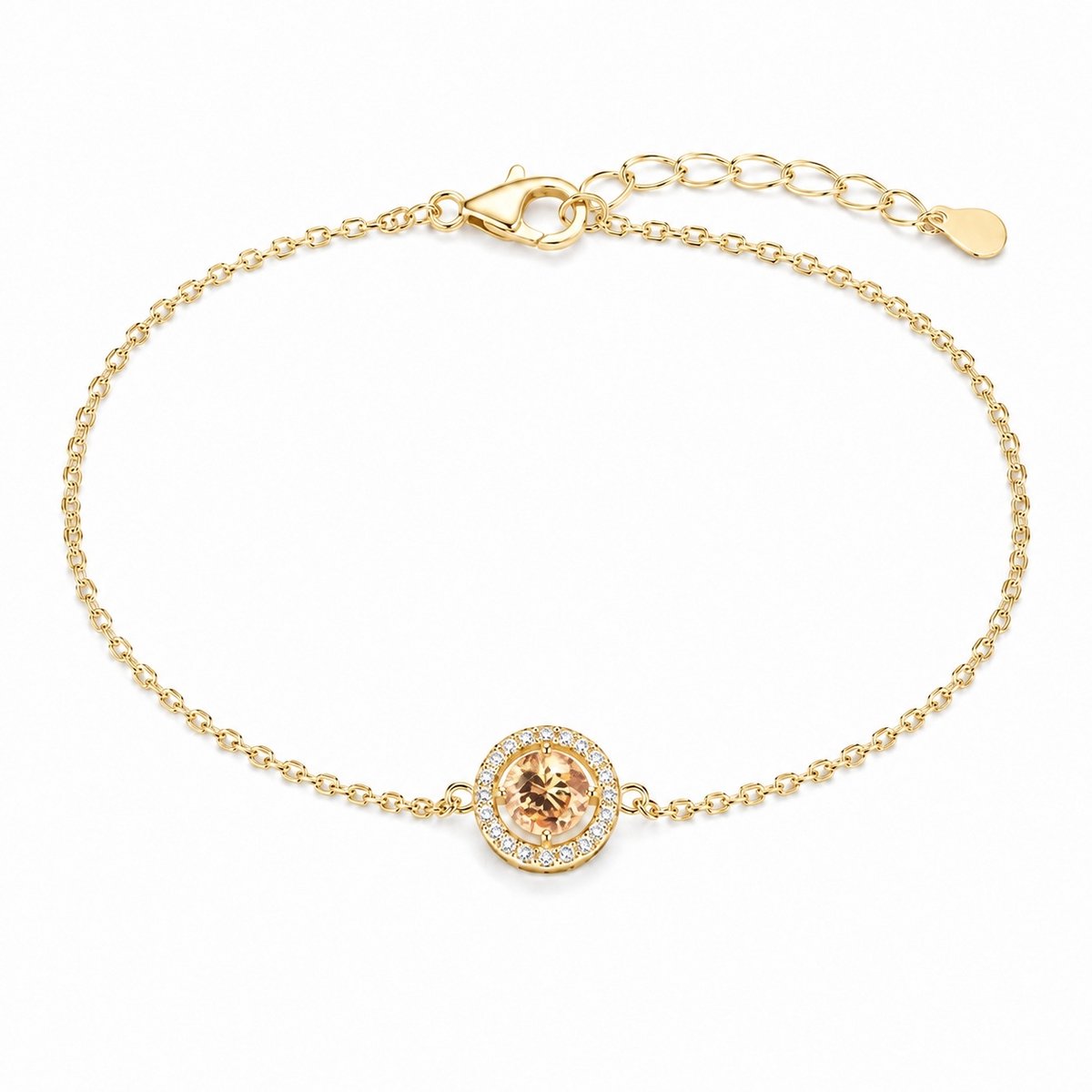 LGT JWLS - Dames armband - Goudkleurig - Champagne zirkonia
