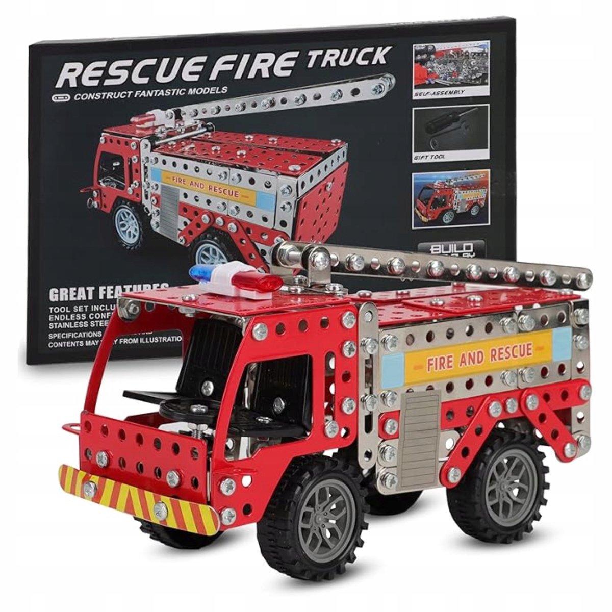 Bouwpakket Brandweerwagen Metaal 292 Delen DIY Model
