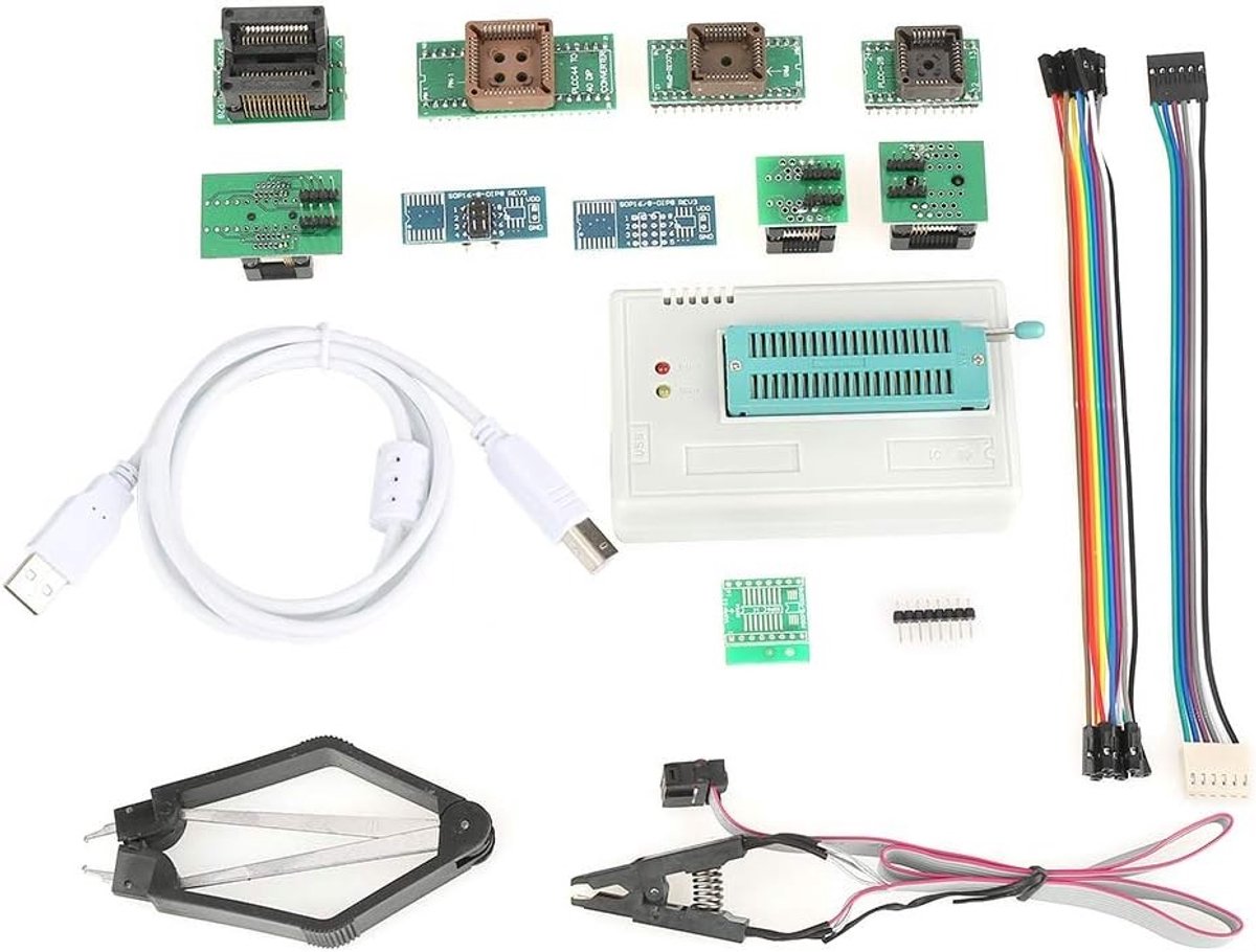 USB Programmeur voor 8051 Microcontrollers met 10 Adapters - Geschikt voor 15000 IC's en Programmeerbare Toepassingen