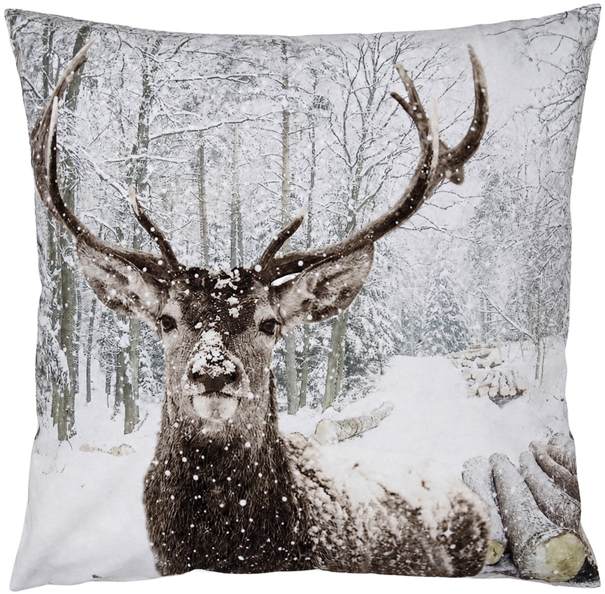Clayre & Eef Sierkussen 45x45 cm Bruin Polyester Hert