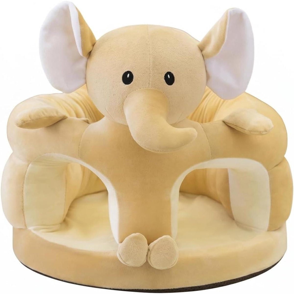 Baby vloerstoel - Zitje baby Pluche stoel - Baby leren zitten - Stabiele ondersteuning - 48 x 40 cm - Olifant