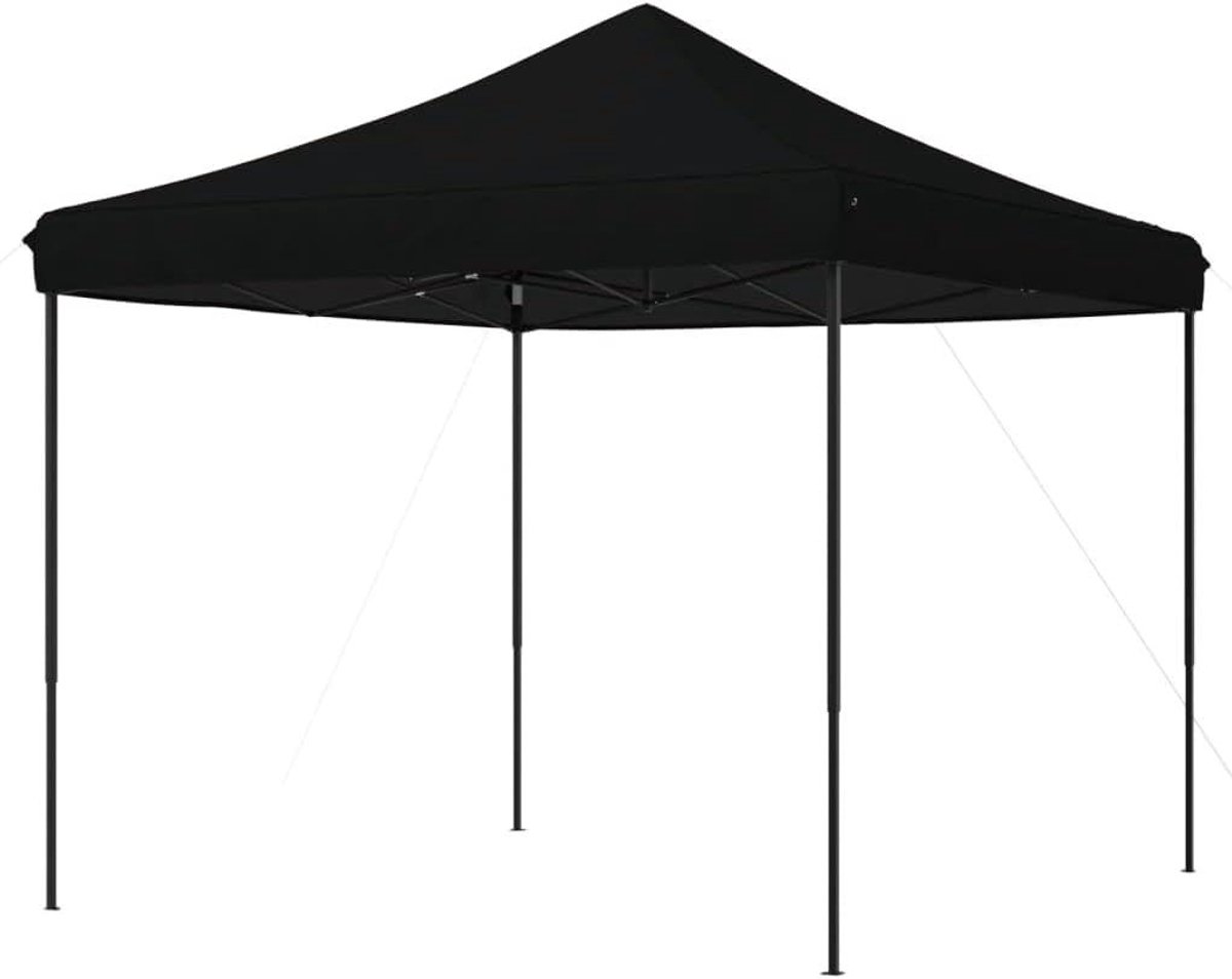 Ruime Partytent - Pop-up Paviljoen - Outdoor Feesten - Gepoedercoat Stalen Frame - 292 x 292 x 315 cm - Zwart