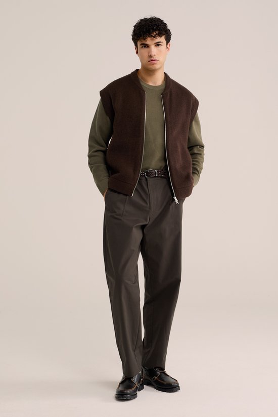 WE Fashion Heren loose fit broek van twill