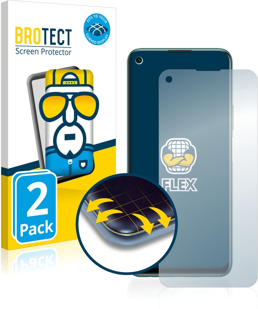 BROTECT - Screenprotector voor Huawei P40 lite 5G - Folie Beschermfolie transparant volledig dekking - 2 Stuks