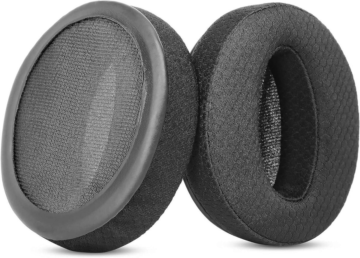 Oorkussens Vervanging - Koptelefoon Kussens - Muziek Luisteren - Ademend Stof Schuim - 17.8 x 11.5 x 3.8 cm - Zwart