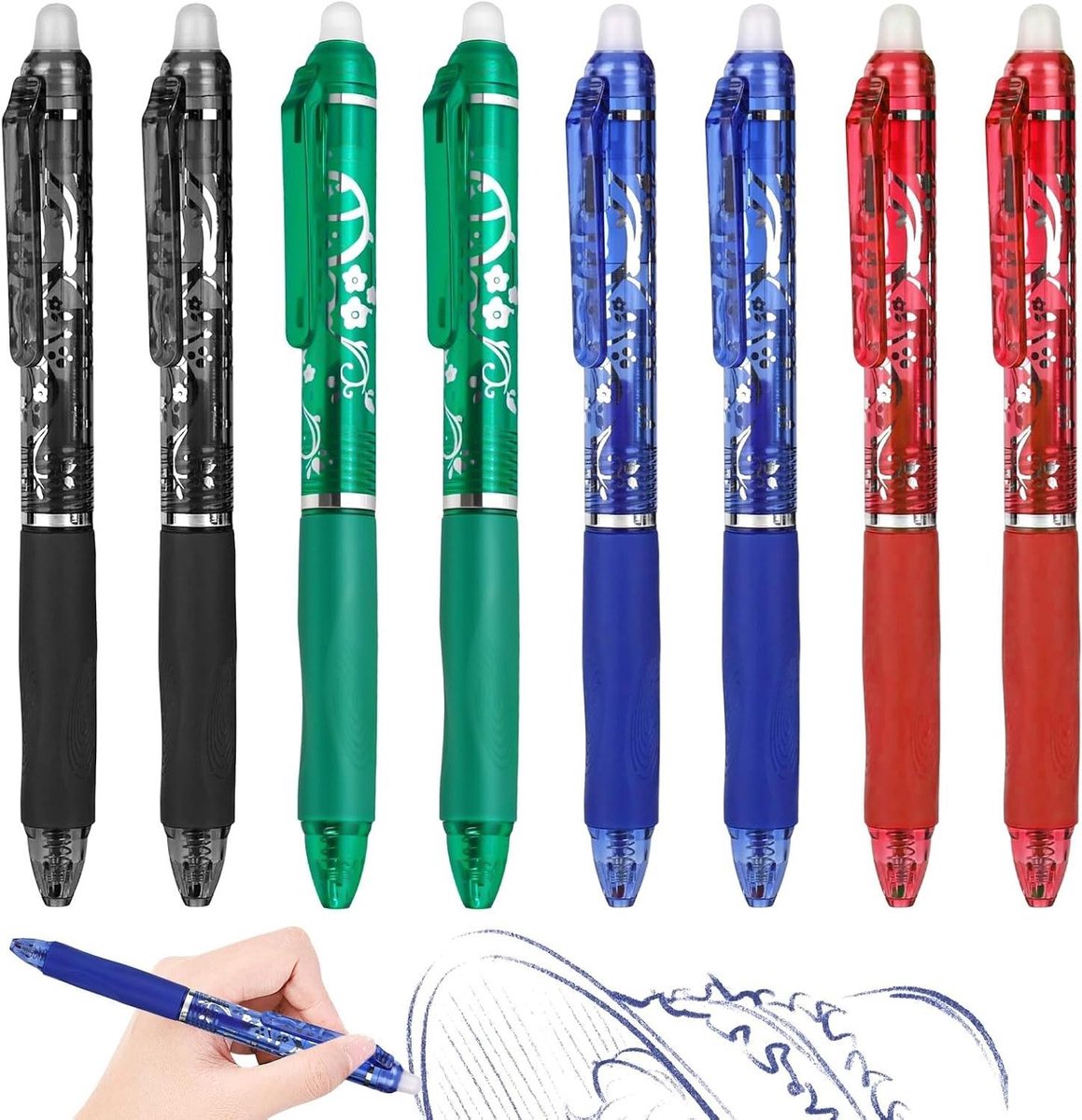 Uitwisbare Ballpoint Pennen - Rollerball Pennen Set - Fouten Corrigeren - Hittegevoelige Inkt - 0.5mm Fijne Punt
