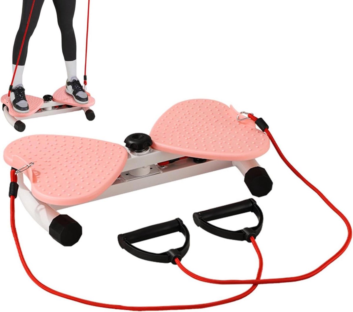 Buikspier Draaibord - Twist board - Buikspieroefeningen - Antislip voorziening - 48 x 30 x 11.5 cm - Roze