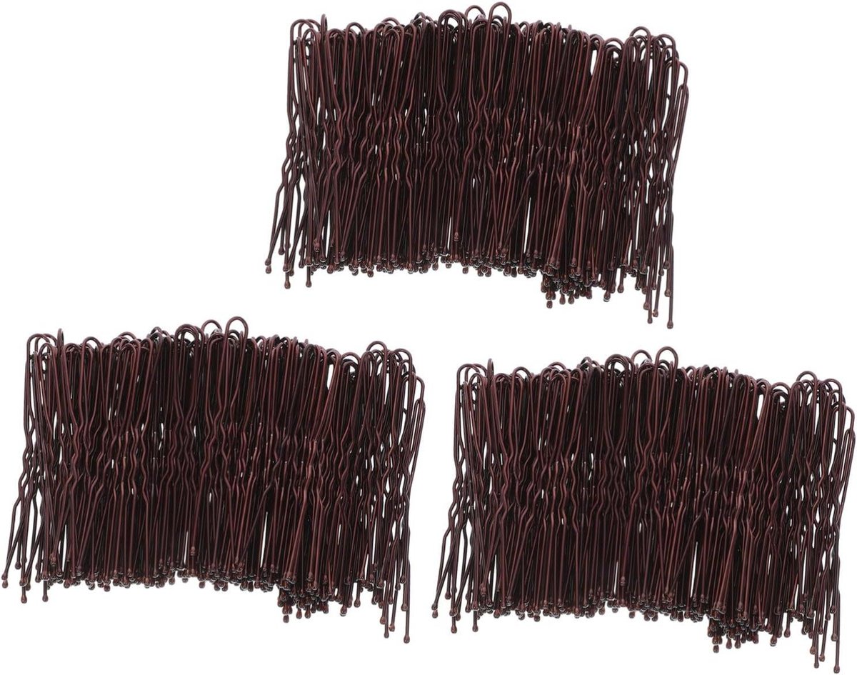 U-vormige Haarspelden - Knotspelden Franse Spelden - Haar Styling - Golvend Design Grip - 600 stuks - Koffie