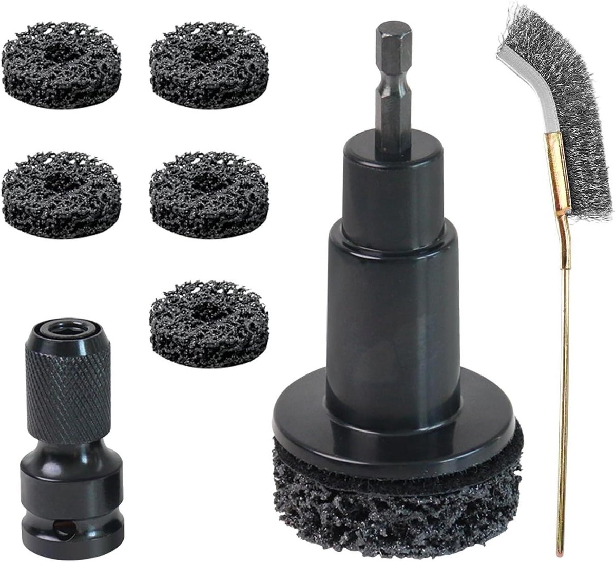 Wielreinigingsset - Velgenreparatieset - Velgen Polijsten - Robuust en Duurzaam - 8 Stuks - Zwart