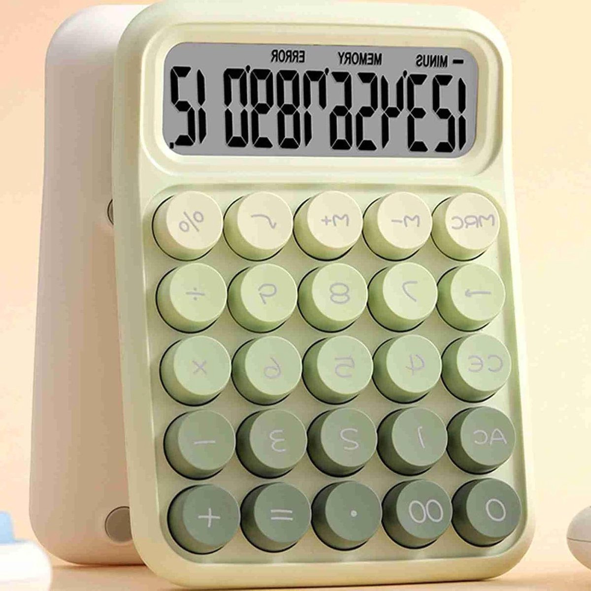 Bureaurekenmachine - Kantoorcalculator - Dagelijkse Berekeningen - Grote Knoppen - 12 Cijfers - Groen