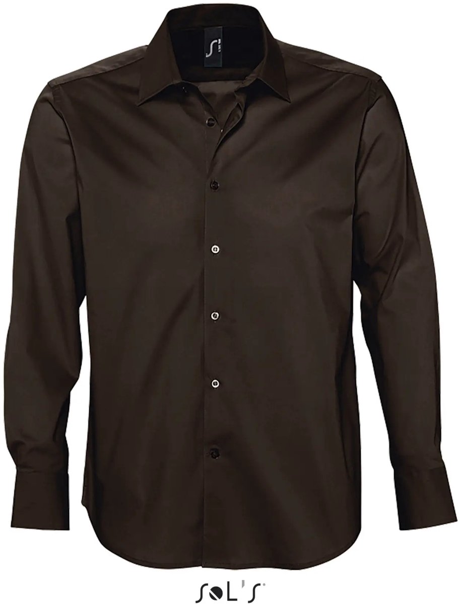 SOL'S Men´s Stretch-Shirt Brighton Long Sleeve L633 - Black - M