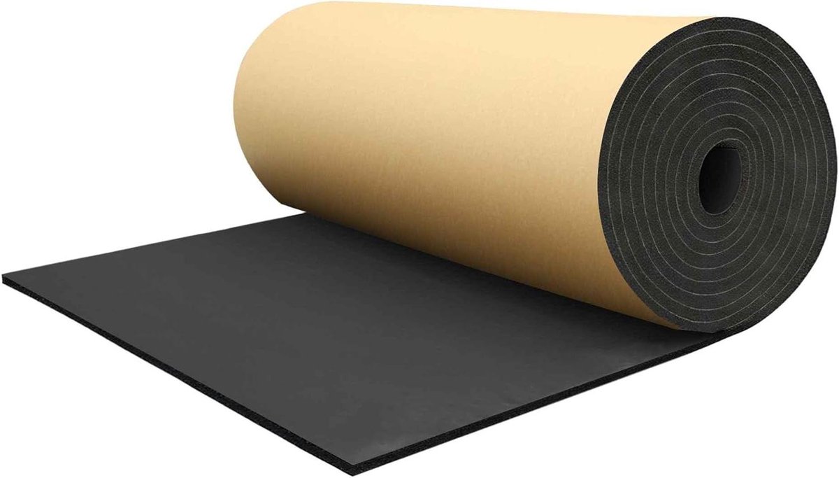 Geluidsisolatie Schuim - Warmteisolatie Mat - Auto Geluidsdemping - Gesloten Cel Schuim - 300x50cm 20mm - Zwart