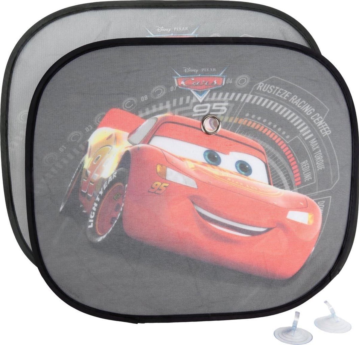 Zonnescherm auto kind - Rood - 44 x 35 cm - Zijluifels met Zuignappen en UV-bescherming - Voor Kinderen