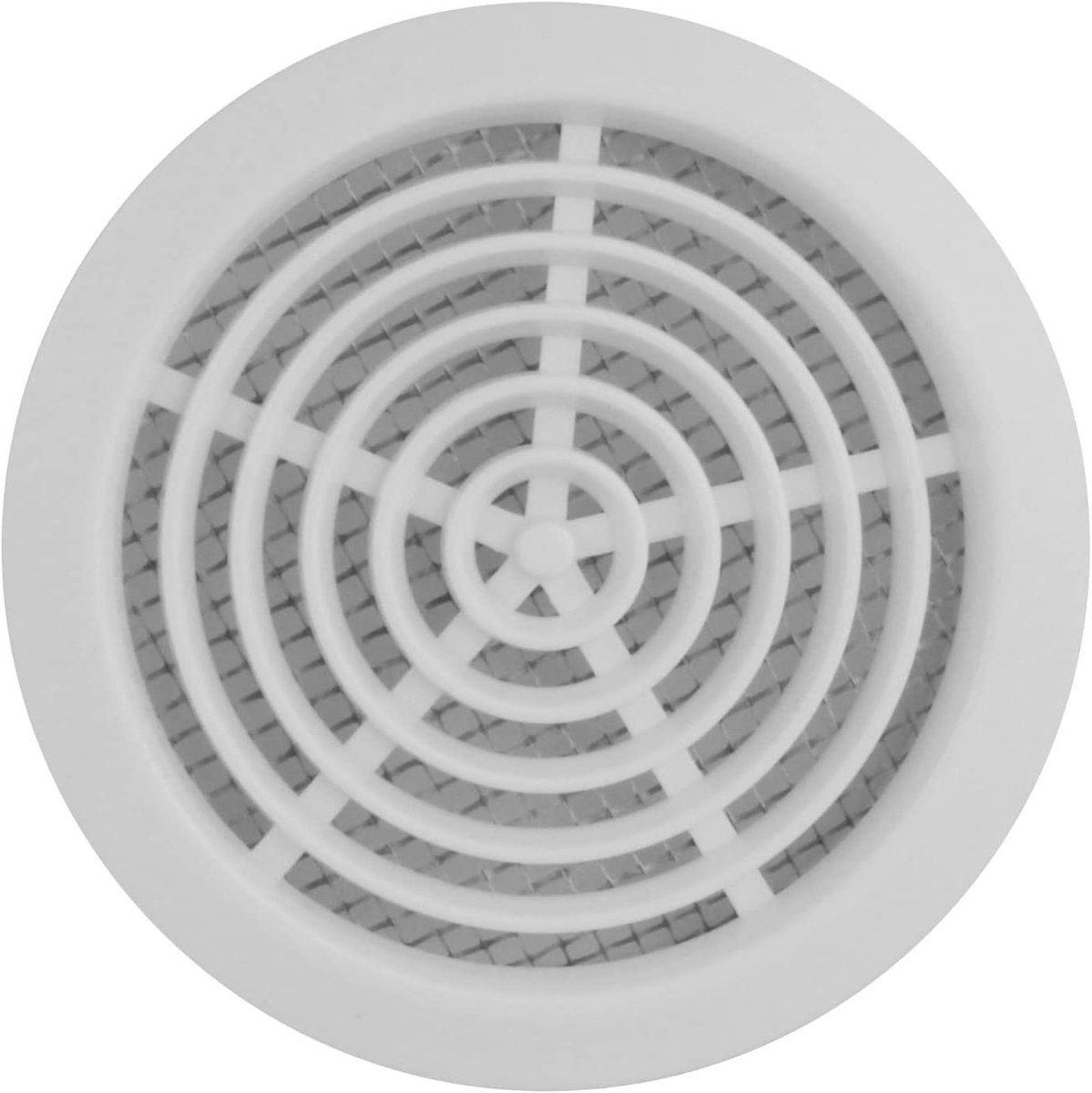 Ventilatie Grille - Deur Grille Insectenwering - Meubels Ventileren - Met Insectennet - Ø 80 mm - Wit