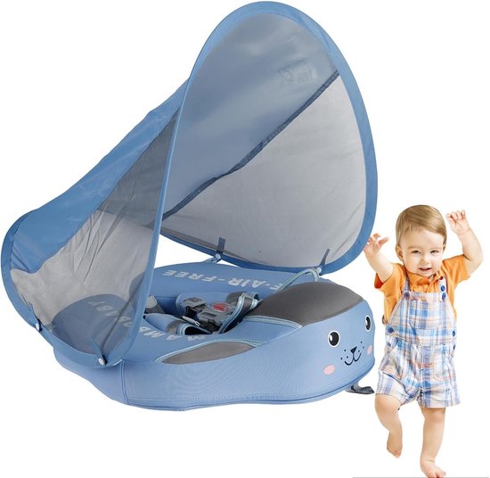 Baby Zwemring - Baby Float - Veilig Zwemmen - Met Zonnedak - 3-24 Maanden - Blauw — afbeelding 5