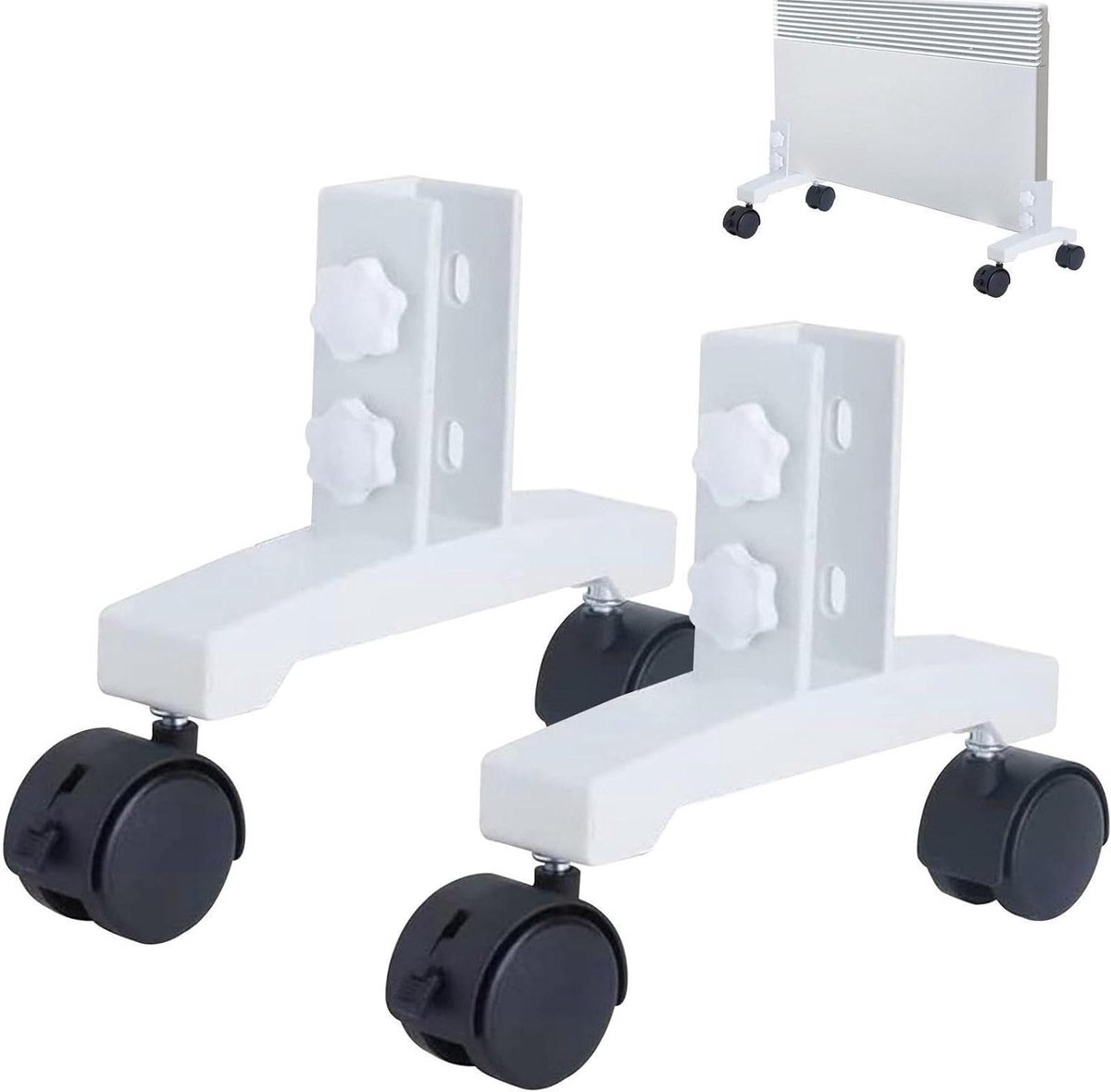 Verwarming Steunwielen - Radiator Rollen - Mobiele Verwarming - 360 Graden Draaibaar - 22 cm - Meerkleurig