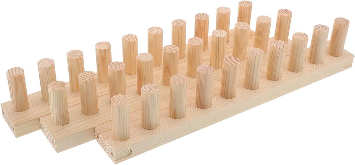 Houten Breimolen - Breiraam Dekens Sjaals - Handwerken - Modulair Verstelbaar - 115 x 7 x 5 cm - Khaki