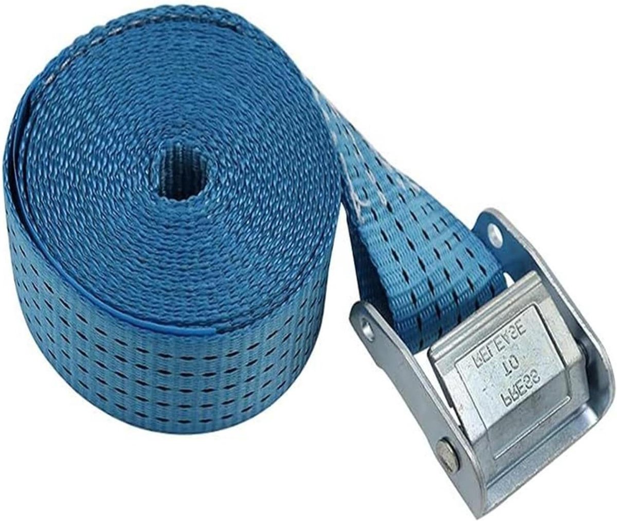 Spanbanden met klemgesp - Sjorbanden Vastzetbanden - Vervoer van goederen - Sterke vergrendelingseigenschappen - 38mm x 1m - Blauw