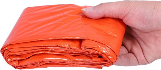 Nood Slaapzak - Survival Zak - Buiten Bescherming - Thermisch Reflecterend - 210 x 90 cm - Oranje — afbeelding 5