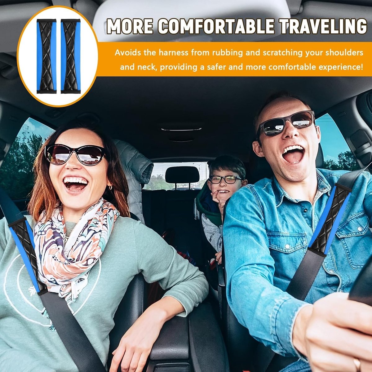 Zachte Schouderkussens voor Autogordels, Universele Bescherming voor Volwassenen en Kinderen, Comfortabele Gordelpads voor Veiligheid en Comfort in de Auto, 2 Stuks