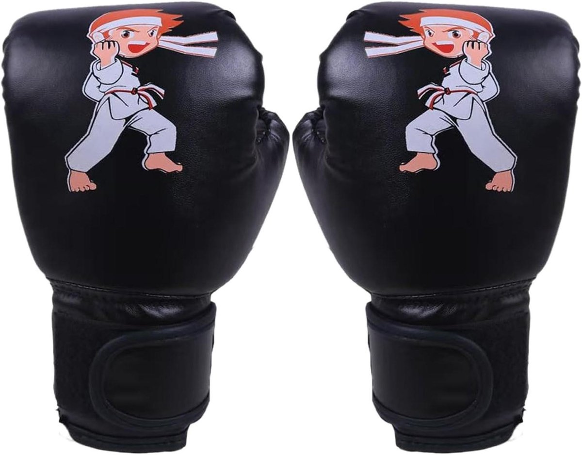 Kinder Bokshandschoenen - Trainingshandschoenen Peuter - Sport Training - Verdikte Bescherming - 3-13 Jaar - Zwart