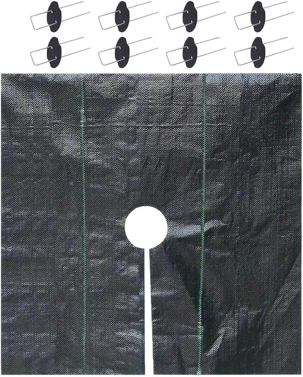 Bodembedekkingsstof - Gras barrière - Onkruid weren - Waterdoorlatend ontwerp - 120x120 cm - Zwart