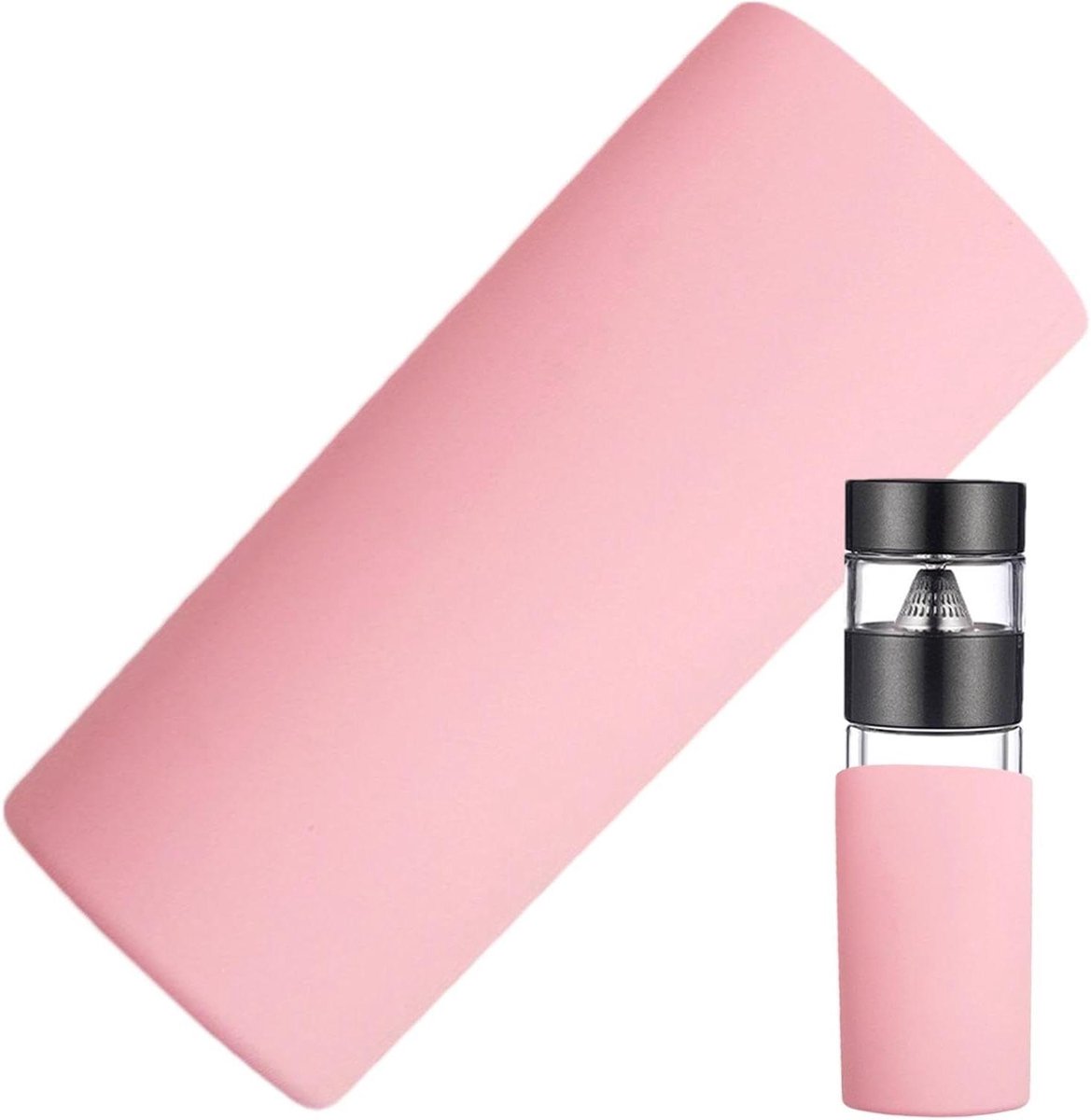 Beschermende Bidonlaars - Siliconen Fleshoes - Fles Beschermen - Antislip en Isolatie - 7x17cm - Roze