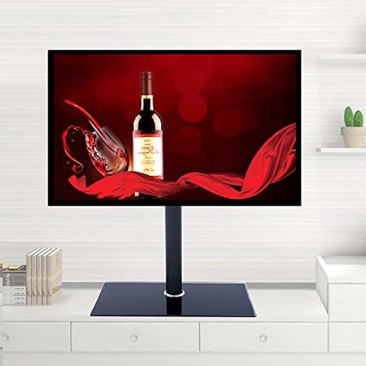 Tv-standaard - Universele tv-voet - Verbeter kijkhoek - Gehard glazen voet - 12-22 inch - Zwart