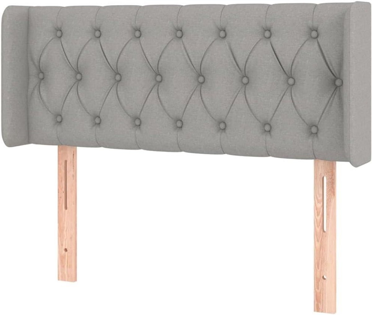 Hoofdbord met randen - Hoofdeinde bed - Comfortabel lezen - Verstelbare hoogte - 103 x 16 x 78/88 cm - Lichtgrijs
