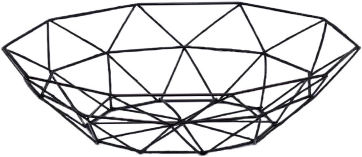 Draadfruitmand - Fruitschaal Houder - Keuken Organiseren - Open Luchtcirculatie - 26 cm - Zwart