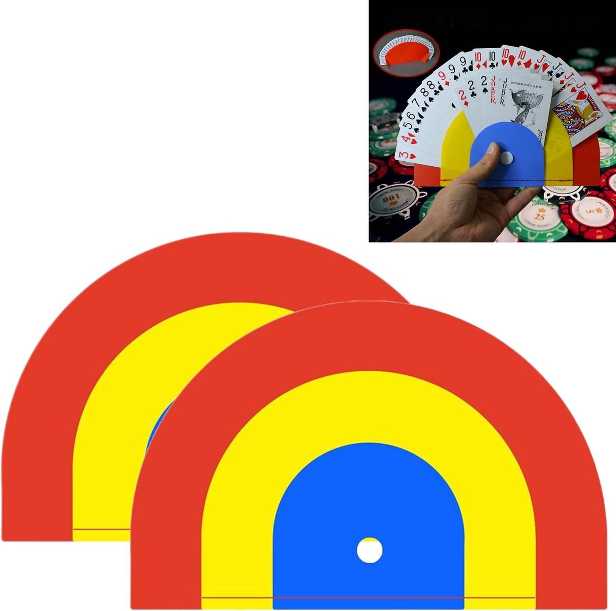 Handige Speelkaarten Houder, 2 Stuks, Plastic, Ideaal voor Kaartspellen, Handsfree Spelaccessoires, Curved Clip Design