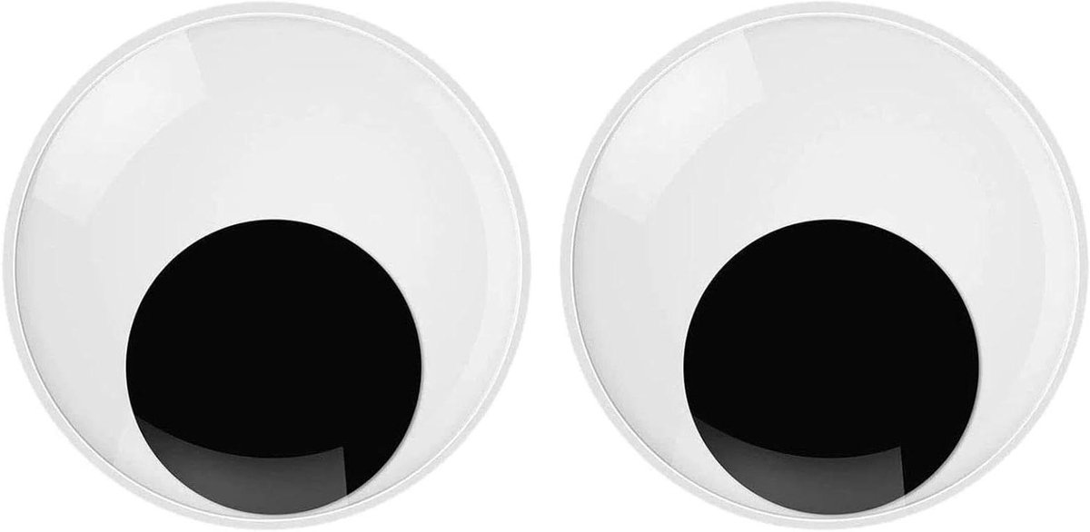 Wiebelogen Zelfklevend - Googly Eyes Stickerogen - Handgemaakte Ambachten - Extra Groot Formaat - 76mm - Wit