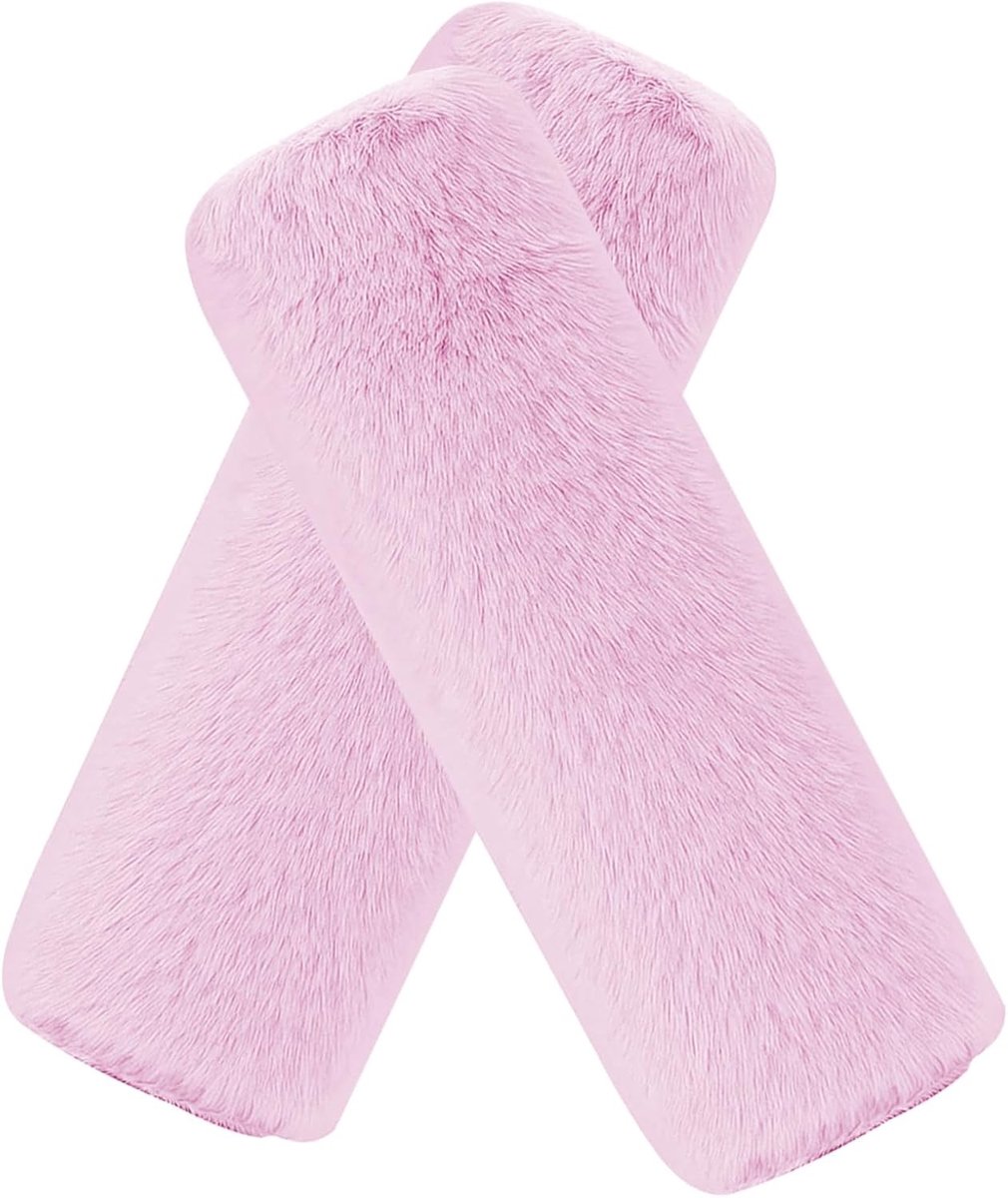 Gordelverlenger voor auto - Roze - 25 x 12,5 cm - Pluche veiligheidsgordelkussens - Voor comfortabele bescherming van schouders
