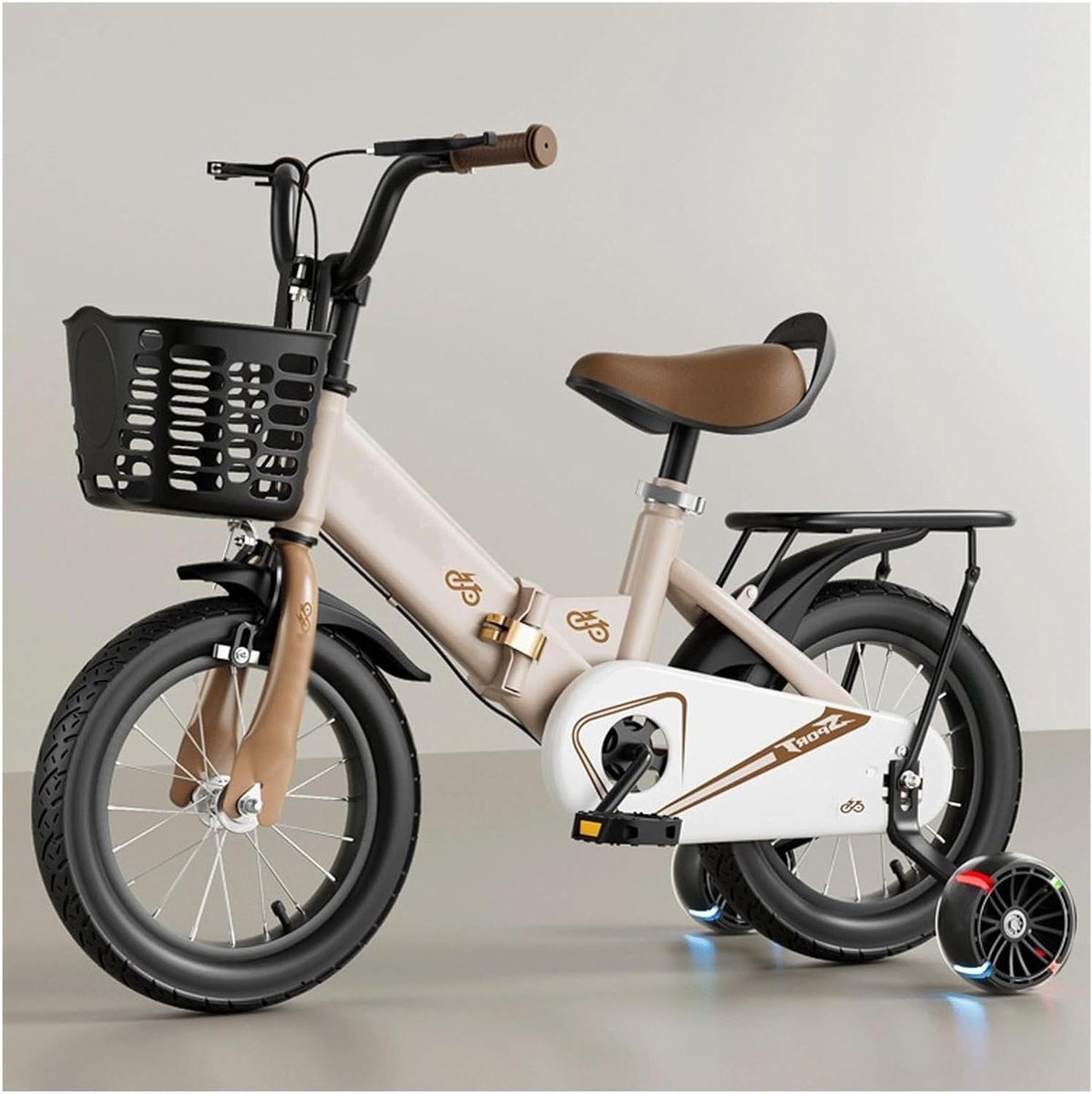 Kinderfiets Loopfiets Rijfiets Buiten Spelen Opvouwbaar Frame 18 inch Kaki