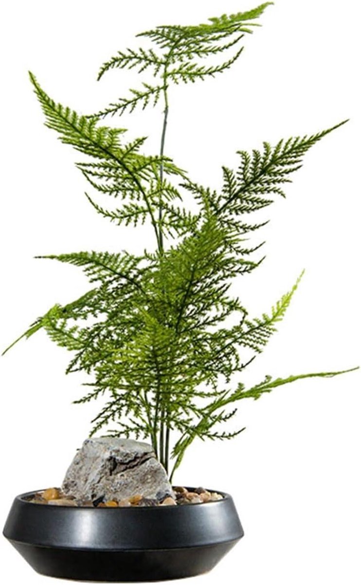 Kunstmatige Bonsai - Nep Plant Bamboe - Woonkamer Decoratie - Keramische Pot - 1 Stuk - Groen