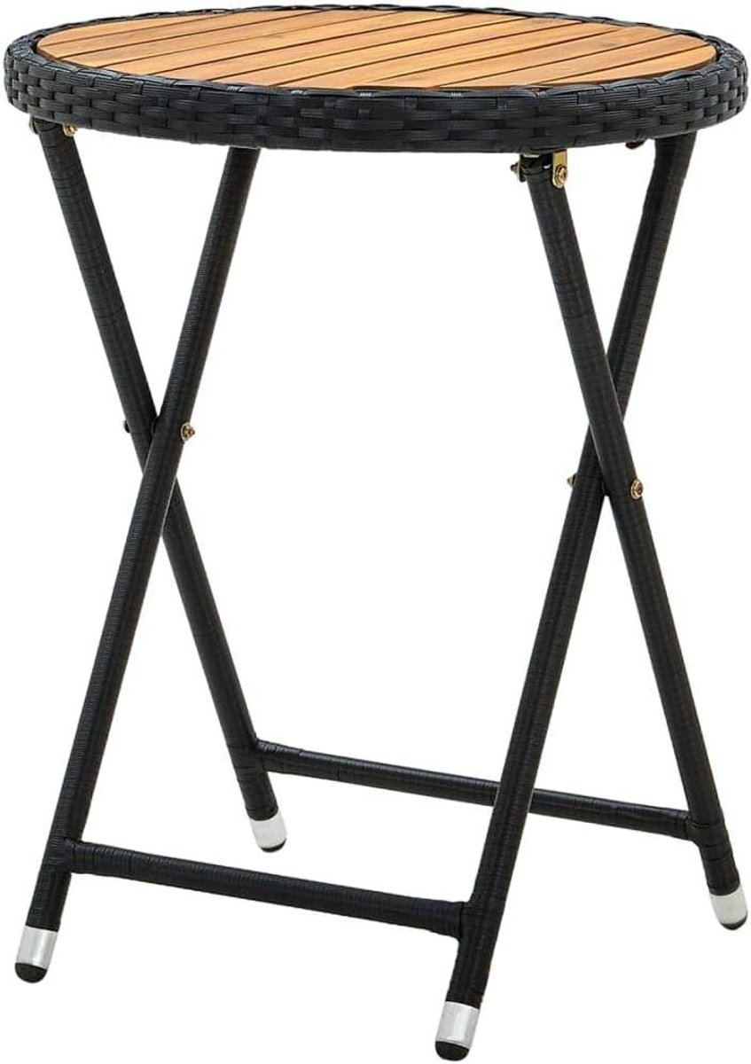 Bijzettafel Zwart - Tuinmeubel Tafel - Buiten Ontspannen - Inklapbaar Ruimtebesparend - 60 x 75 cm - Zwart
