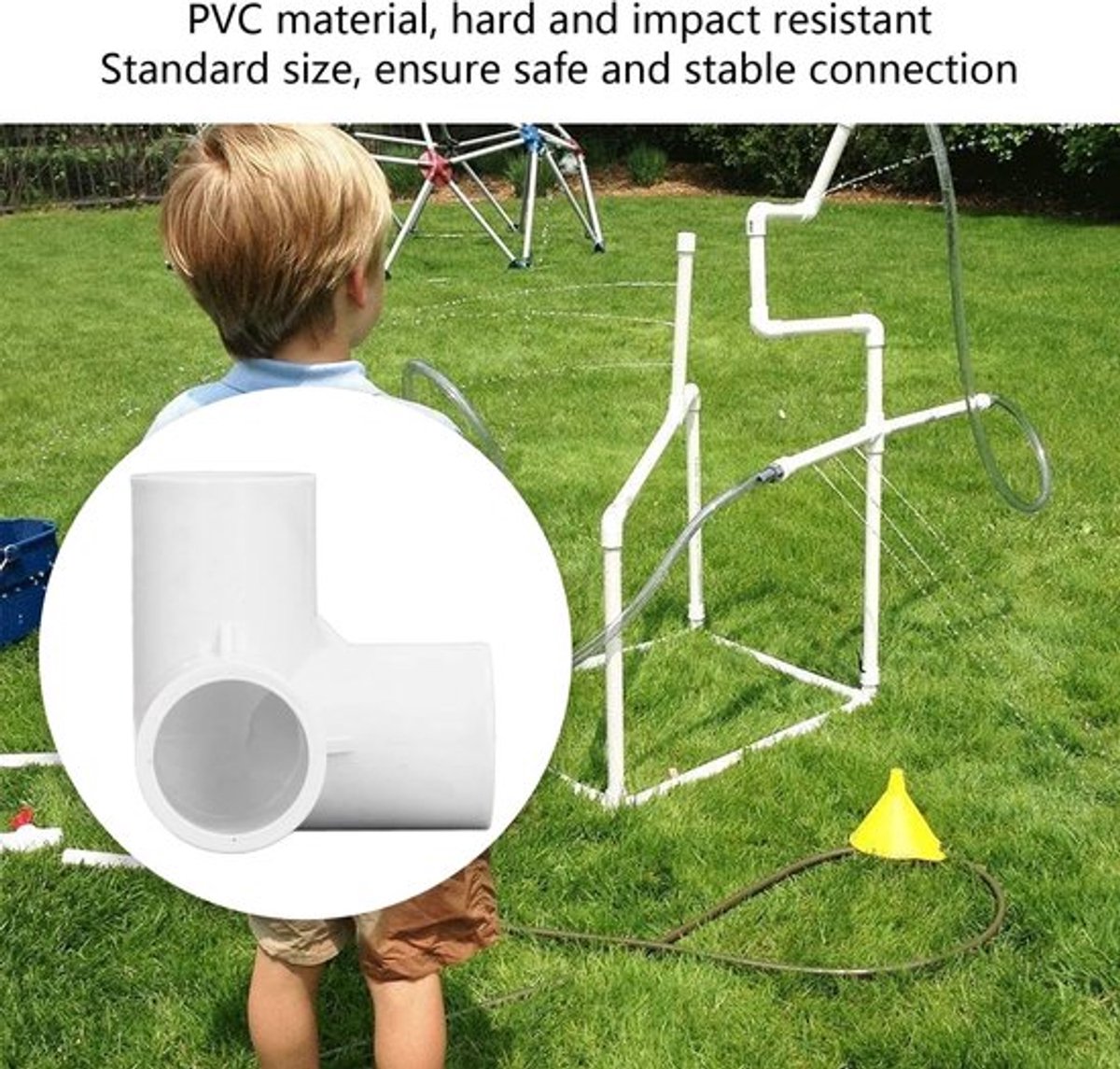 Hoekverbinding 90 Graden - 3-Weg Buisschroefverbinding - PVC-Materiaal - Eenvoudig te Verbinden - Set van 10 Stuks - Hoogglans Afwerking - Pijpschroefverbinding