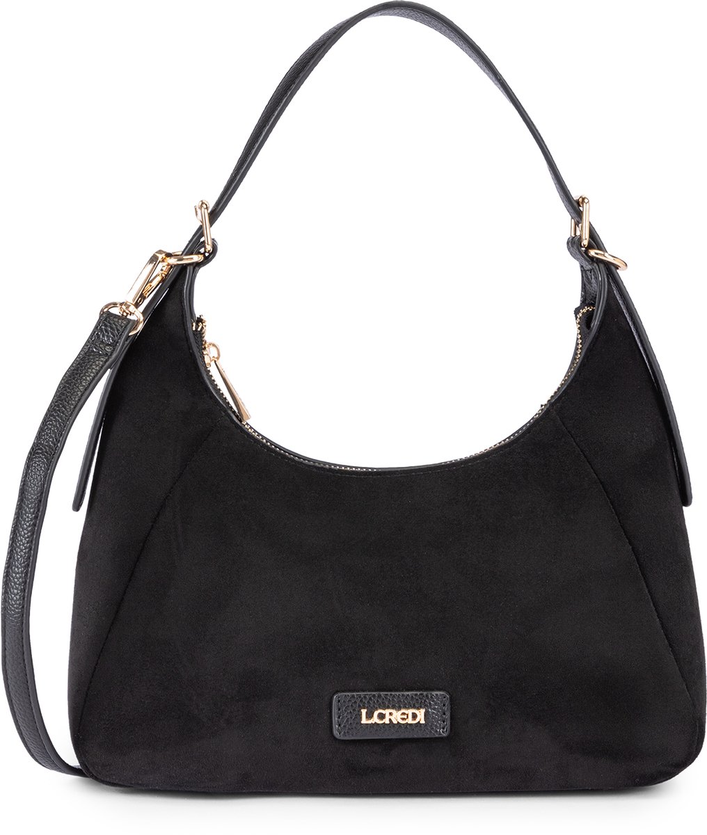 L.CREDI schoudertas Sophronia Hobo Bag Black zwart