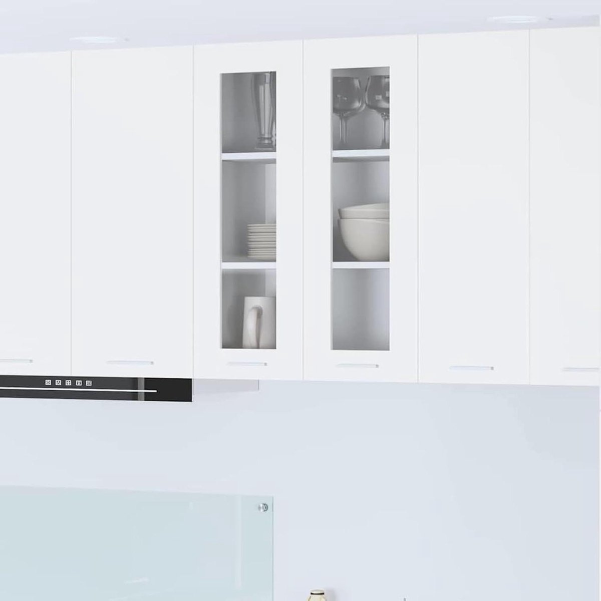 Hangkast Keuken - Opbergkast Keuken - Keuken Organiseren - Met Scharnierdeuren - 60 x 31 x 80 cm - Wit