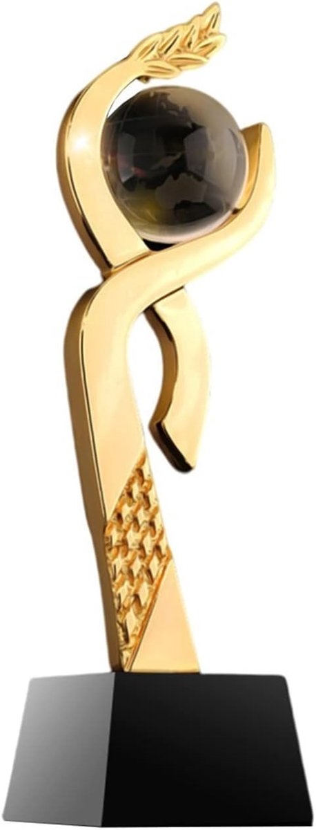 Trofee Gouden Oor - Competitie Prijs - Wedstrijd Belonen - Hars Zwart Kristal - 30 x 8 cm - Goud