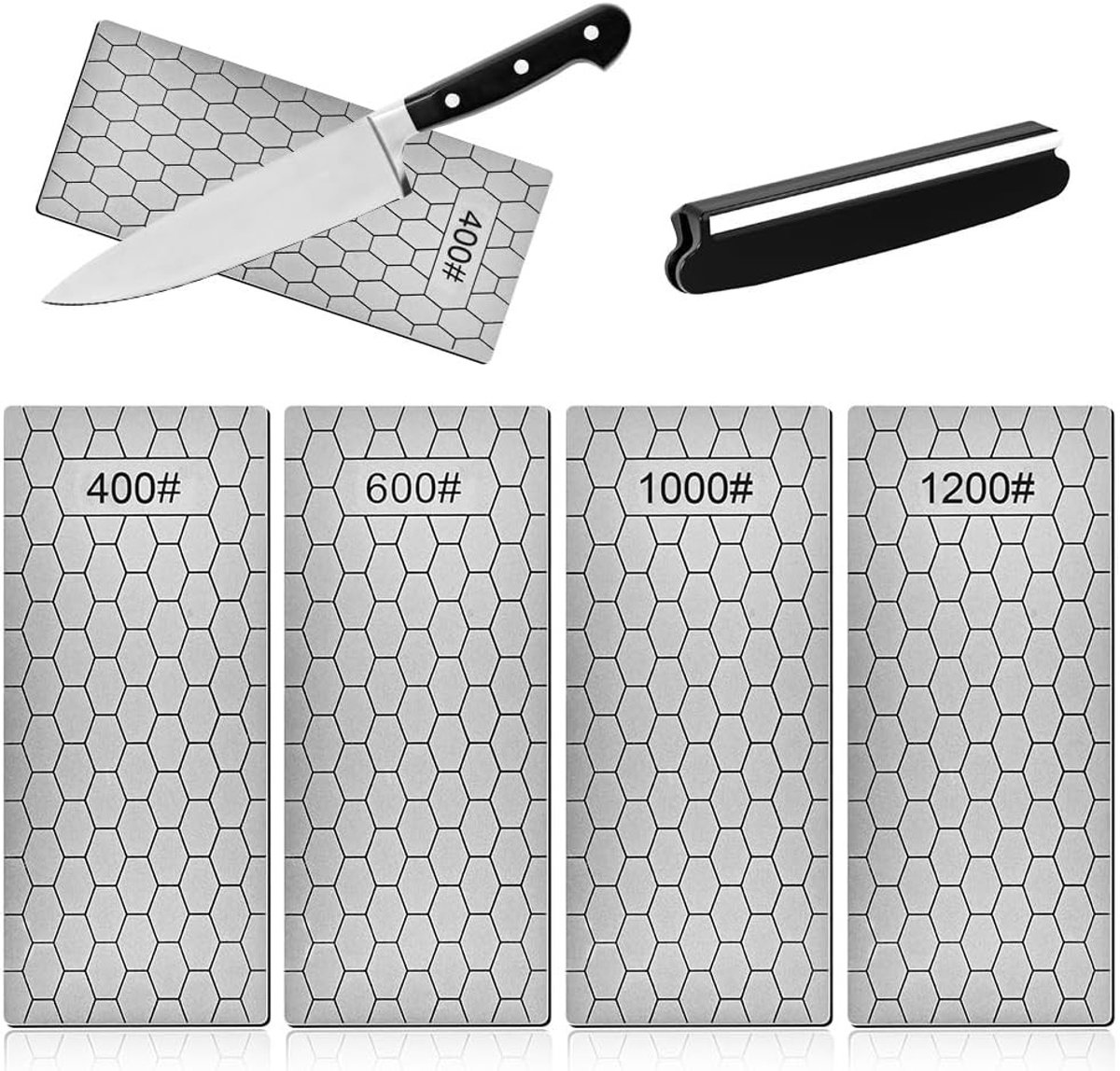 Diamant slijpwielen set van 4, 400/600/1000/1200 korrel voor het slijpen van messen, keukengereedschap en buitengebruik
