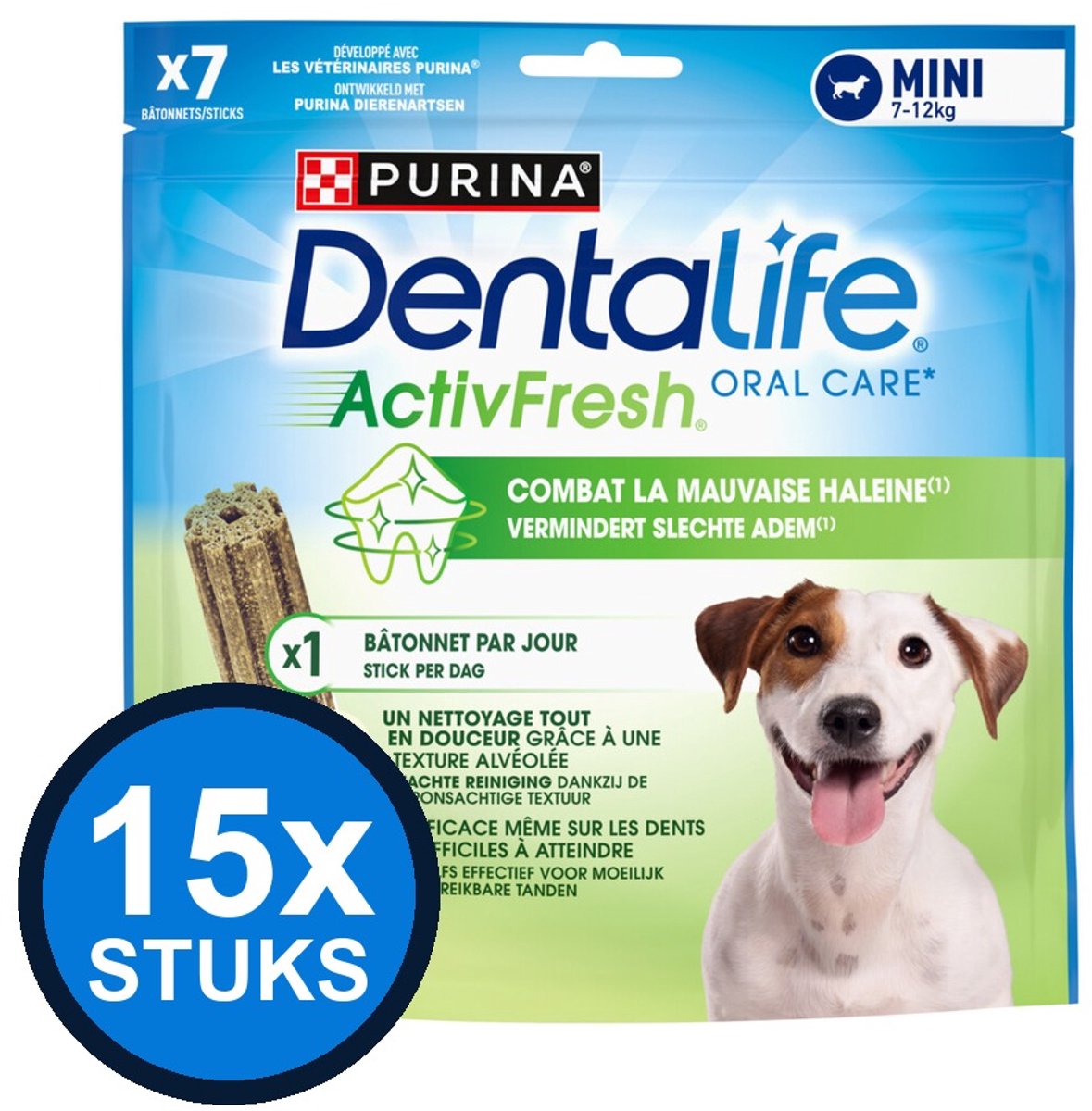 15x Dentalife - ActivFresh Small Hondensnack - Hondenvoer Snacks - 115 g