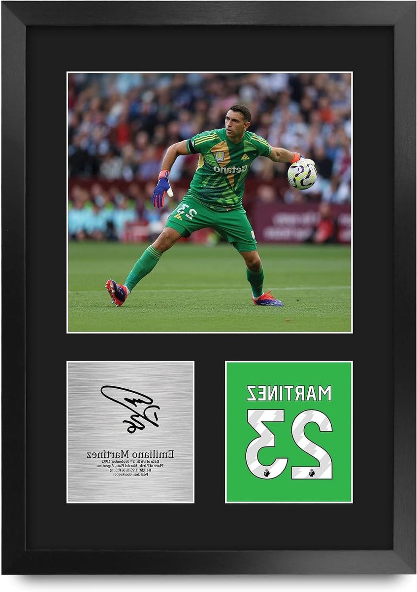 Gesigneerde Foto - Replica Handtekening - Fan Memorabilia - A3 Ingelijst Portret - 45 x 33 cm - Zwart