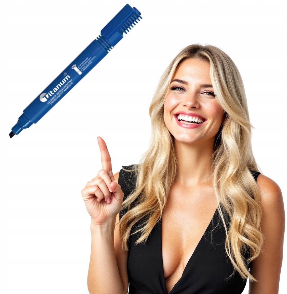 Permanente Marker Blauw Rond Waterdicht - Titanum