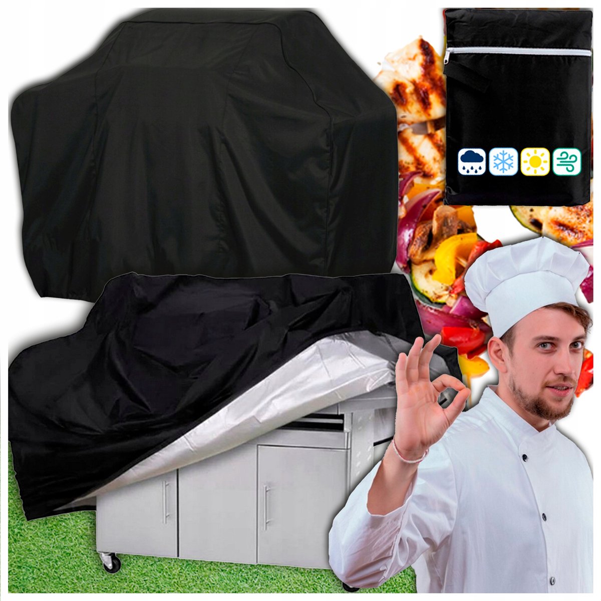 Waterdichte XXL Grillhoes 145x61x117cm - Premium Kwaliteit