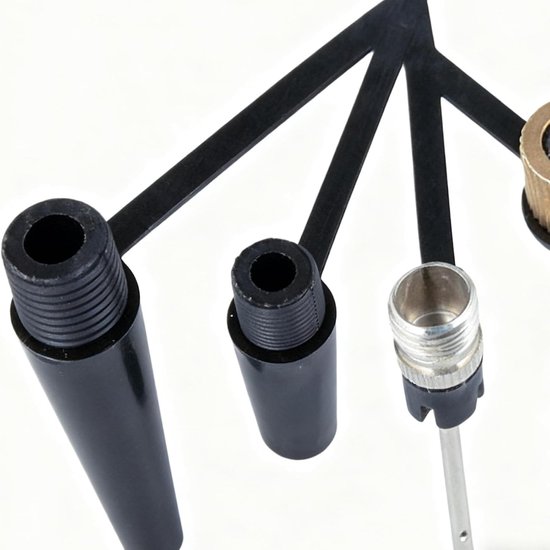 Fietspompadapter - Ventielconverter - Banden Oppompen - 4-klauwen Aansluiting - Compact Formaat - Grijs — afbeelding 5