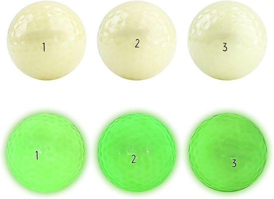 Glow Golfballen - Lichtgevende Ballen - Nacht Golfen - Dubbele Fluorescentielagen - 6 stuks - Groen — afbeelding 3