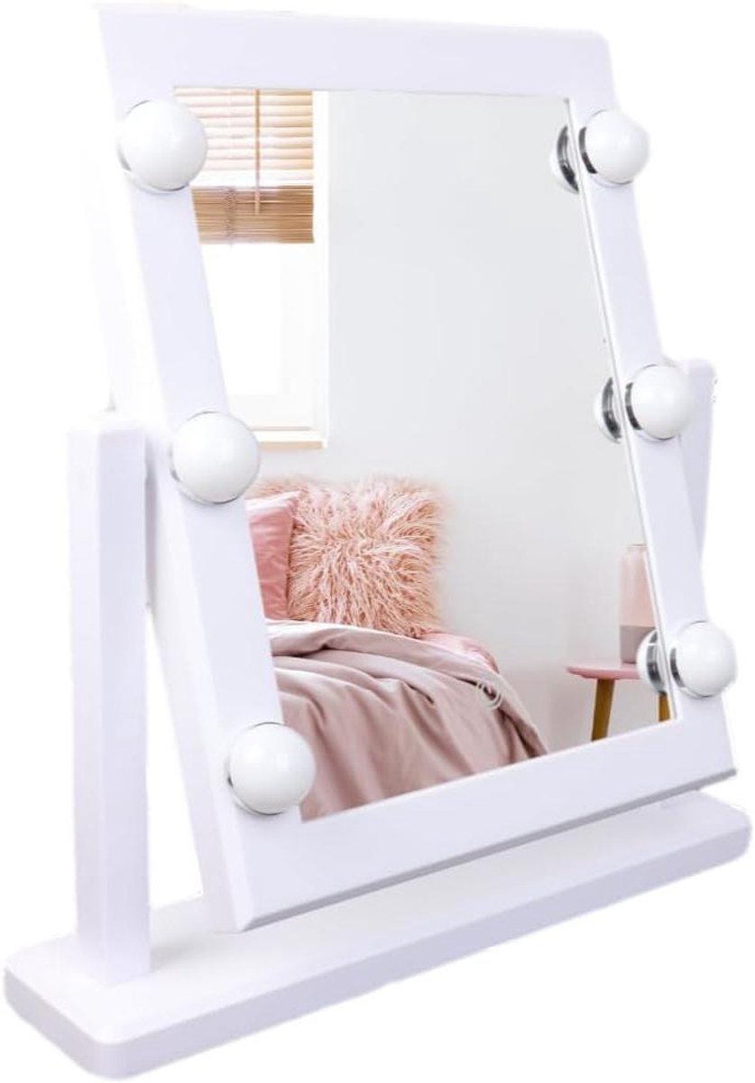 Make-up Spiegel - Hollywood Spiegel - Make-up Aanbrengen - Touch LED Verlichting - 37 x 9 x 40.5 cm - Wit