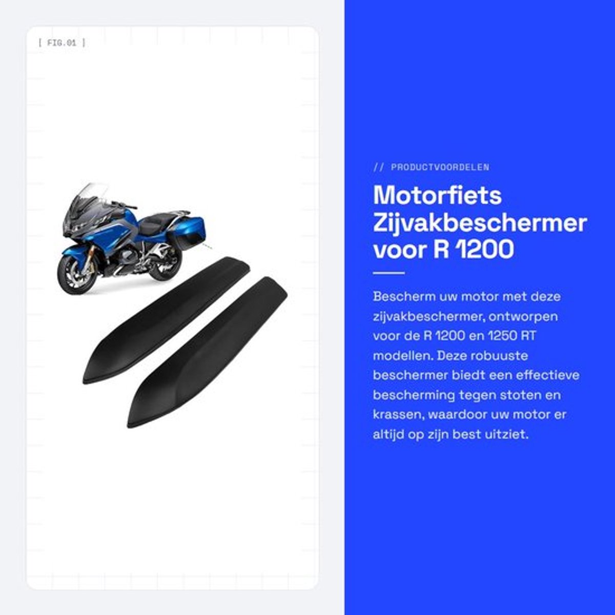 Zijvakbeschermer Volledige Dekking - Zijkoffers Motor - Anti-Botsingsapparaat - Vervanging voor R1200RT/R1250RT - ABS Materiaal - Eenvoudige Installatie - Zijkoffer