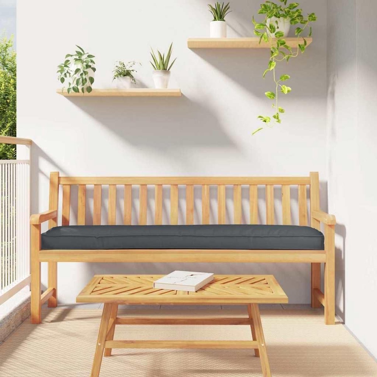 Palletkussen - Zitkussen Europallet - Terras Comfort - Waterafstotend Oxford - 200 x 40 x 8 cm - Antraciet